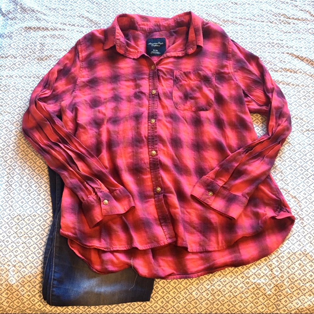 American Eagle Plaid Button Down